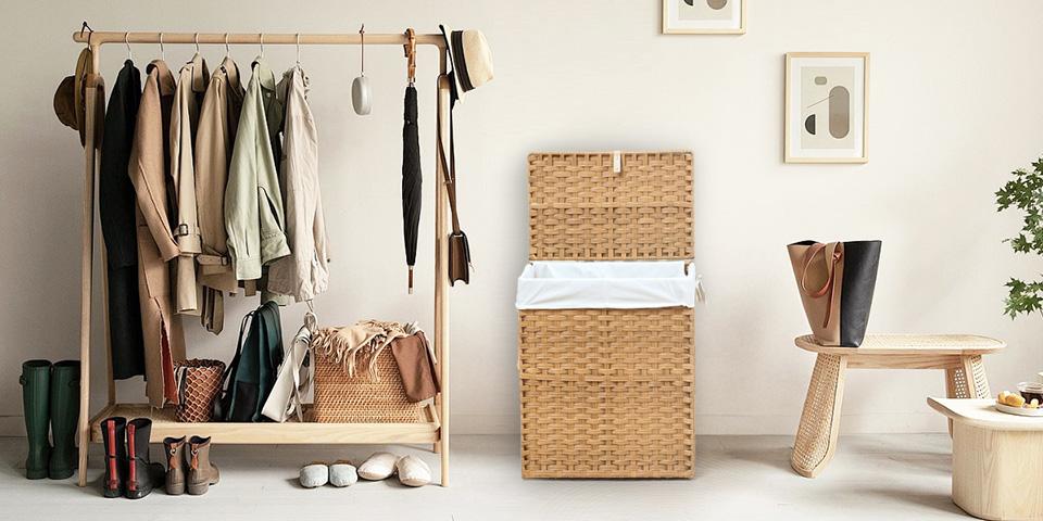 Sweet Furniture F - Laundry Hamper–Large Capacity Clothes Basket with Lid, Foldable Laundry Bin –Durable & Stylish Storage Organizer