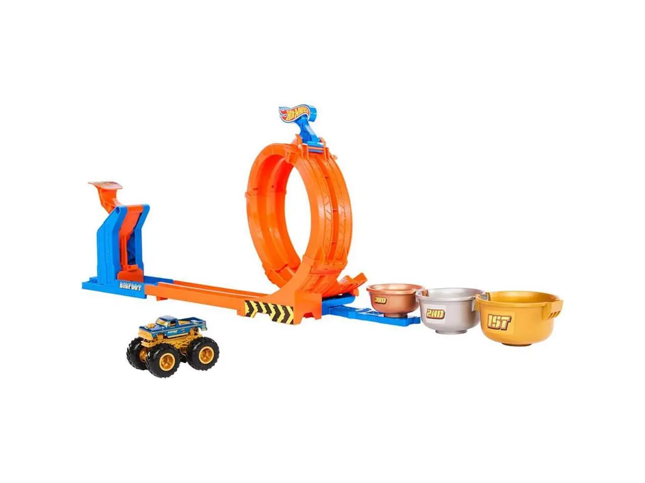 Mattel Hot Wheels Monster Trucks Loop and Flip Trophy Challenge Playset