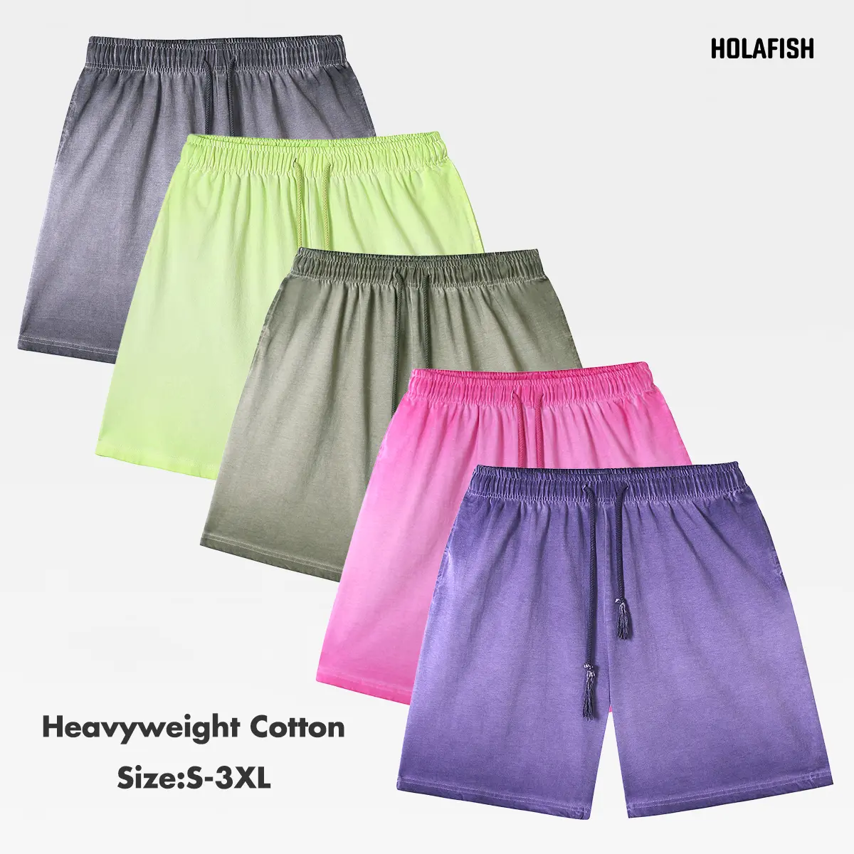 Holafish Women's Heavyweight Cotton Shorts 7" Inseam Casual Vintage Washed Shorts Loose Fit- Trendy High Quality Streetwear with Side Pockets for Daily Wear Mid-thigh Shorts