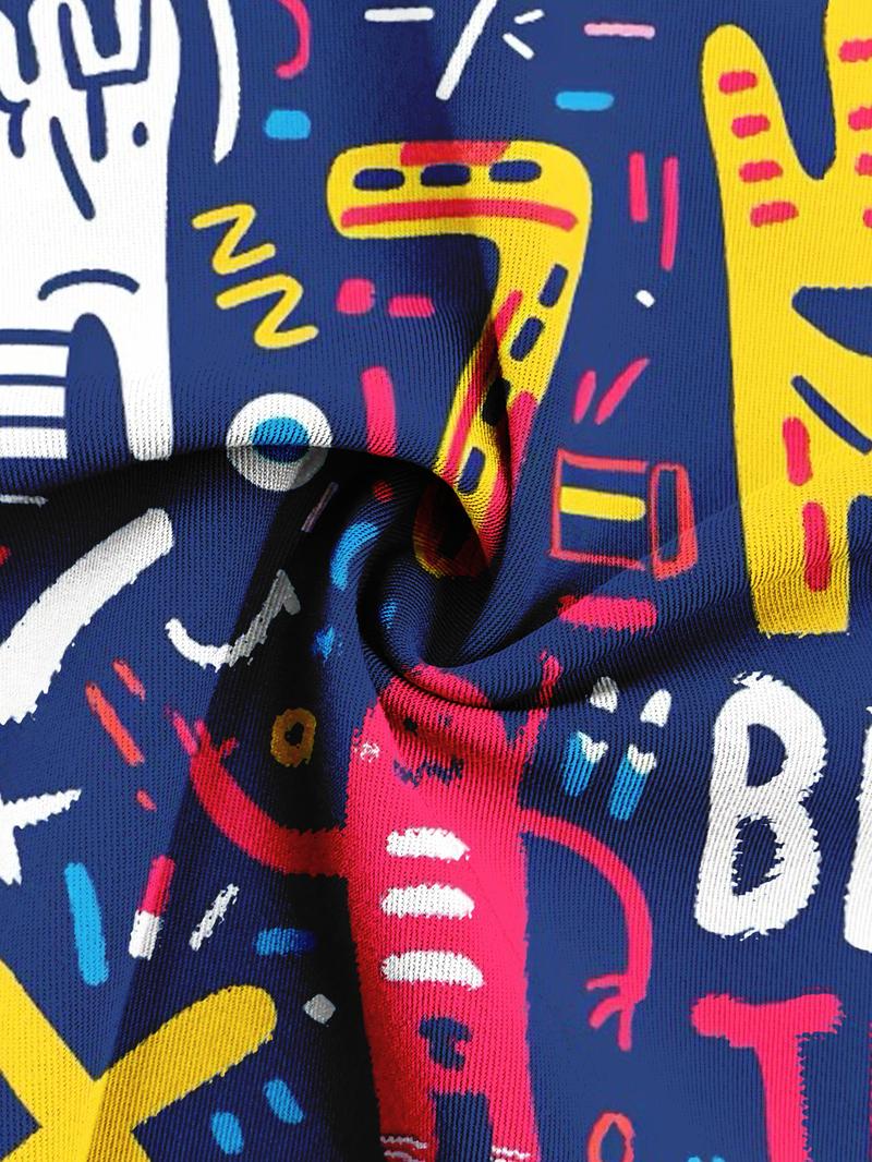 KJFISTIM Men's Fashion Scrawl Printed Boxer Briefs - 16/12/8/4 pcs Soft Breathable Moisture Absorbent Elastic Waistband for Home Office Sports All People Men's Underwear Performance Boxer Briefs for Men Day - Fabric Menswear Socks