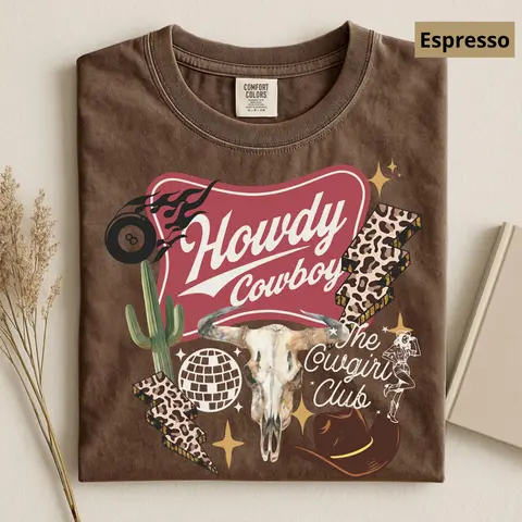 Comfort Colors Western Collage Graphic Tee, Comfort Colors Country Tee, Vintage Cowboy Skull Disco Shirt , Rodeo Shirt