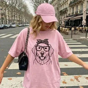 Comfort Colors 50 Dog Breeds Mother's Day Shirt, Minimalist Leopard Glasses & Bandana Dog Mom Tee, Dog Mom Gift, Spring Line Art Mother's Day Gift