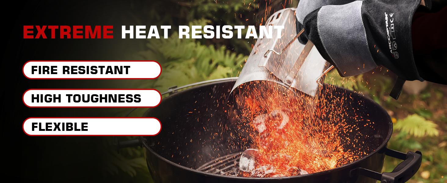 ARCCAPTAIN Welding Gloves 932℉ Heat/Fire Resistant 16 24 inches Gloves for Stick, Mig, Forge, BBQ, Grill, Fireplace, Baking, Stove Working Protection