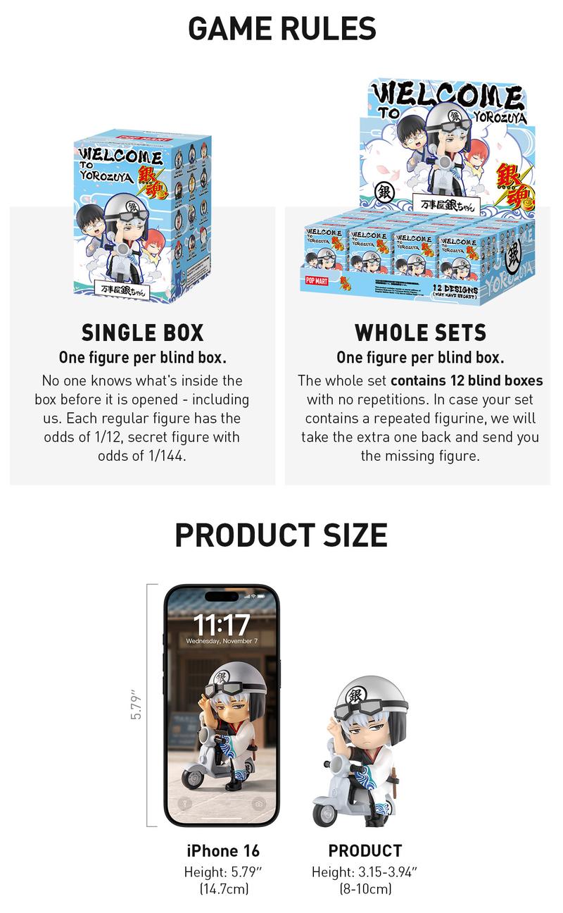 POP MART Gintama Welcome To Yorozuya Series Figures Blind Box