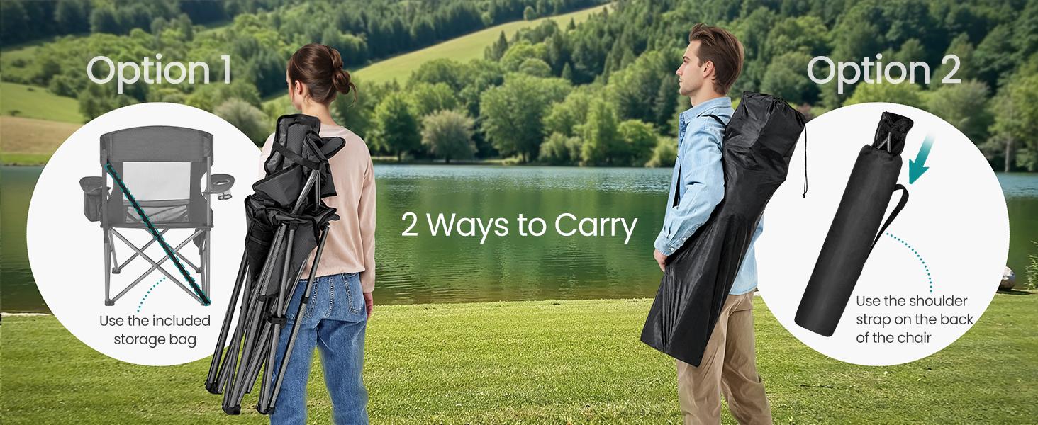 SONGMICS Outdoor Folding Camping  Chair, 352 lb Weight Capacity