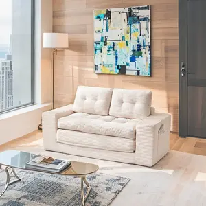 AOBTKEL, converted into a foldable floor sofa with two functions.Modern modular furniture, featuring cushioned sofas designed for living rooms and bedrooms; bed-style sofas; space-saving recliner designs – convertible velvet fabric, foldable daybed sofa.