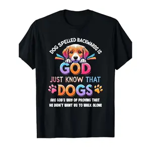 Men'S & Women'S Vintage Boxing Graphic T-Shirt Pure Retro Dog Lover Design with "Dog Spelled Backwards is God" Slogan & Paw Print