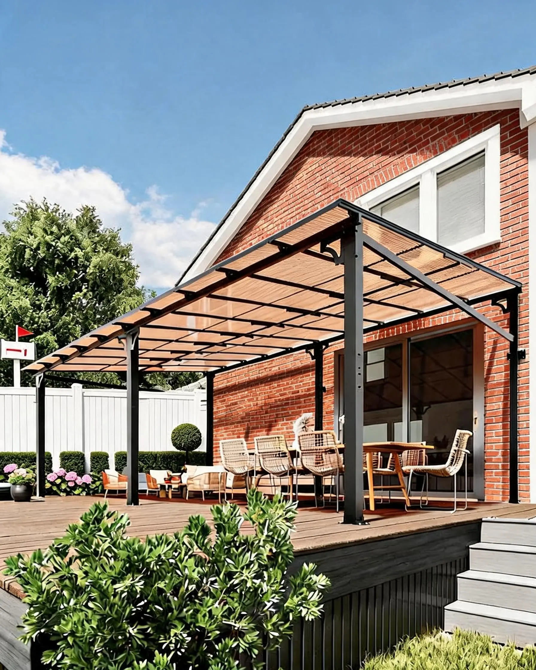 Garvee Upgraded Wall-Mounted Hardtop Gazebo, 12x20ft - Lean-to Pergola with 6mm UV-Resistant Polycarbonate Roof - Reinforced Aluminum Frame - All-Weather Outdoor Shelter for Patio, Deck, Backyard