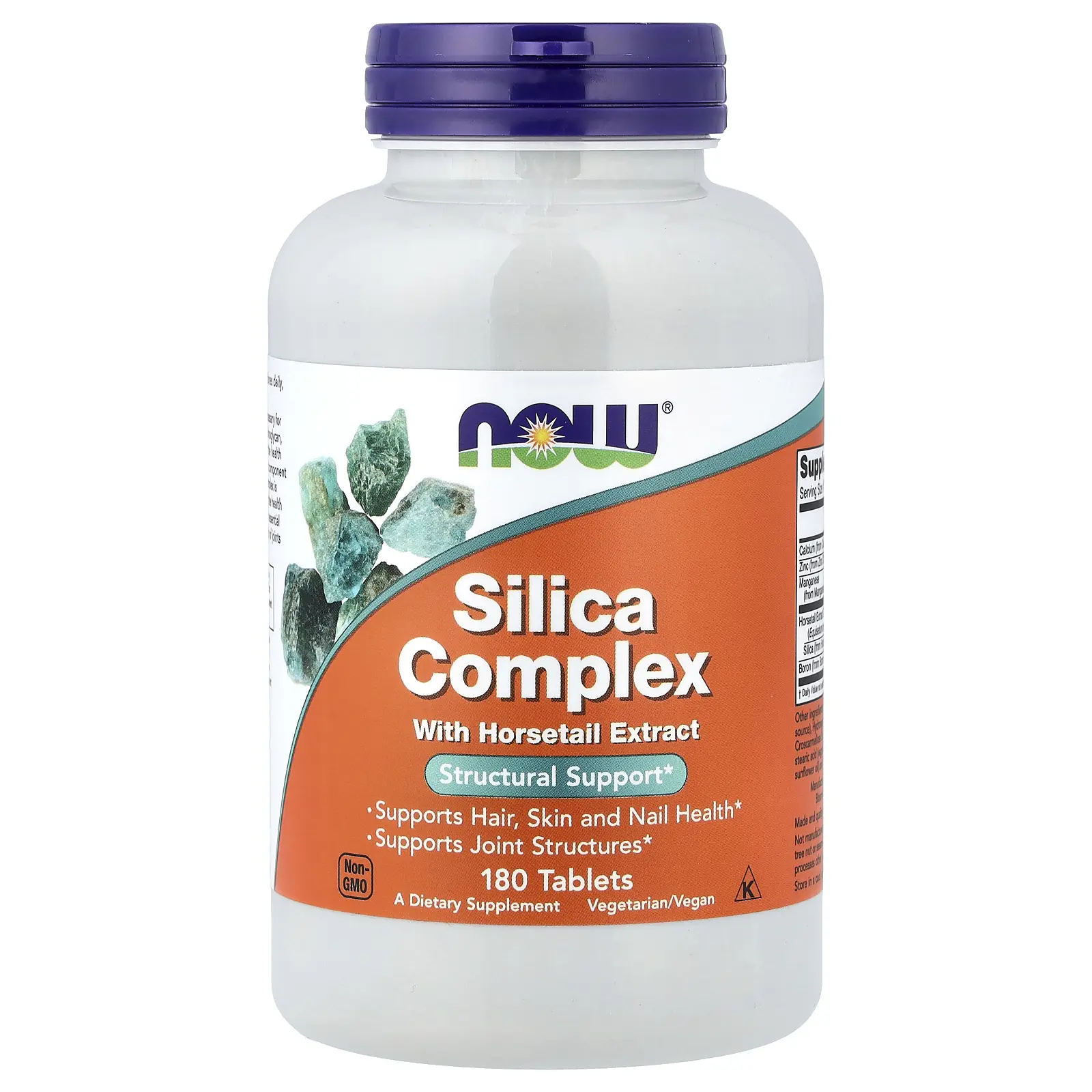 NOW Foods Silica Complex with Horsetail Extract, 180 Tablets