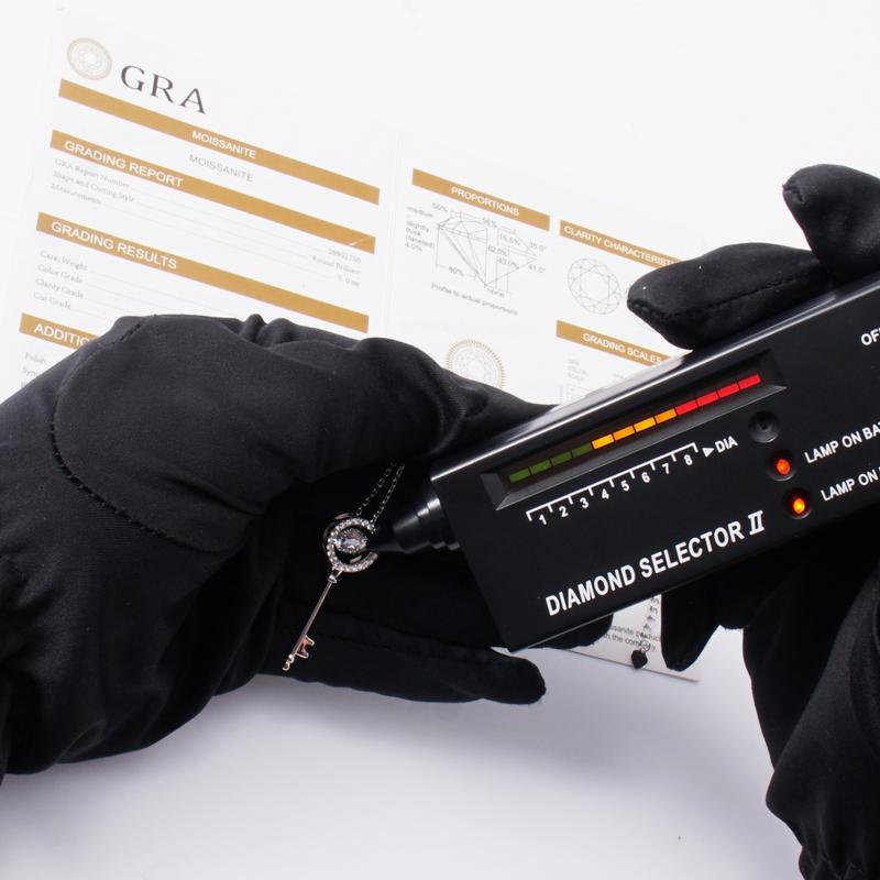 Moissanite 1ct Key to My Heart Necklace Starlight Key Copper Necklace Chain Wedding Engagement Anniversary Gift for Women