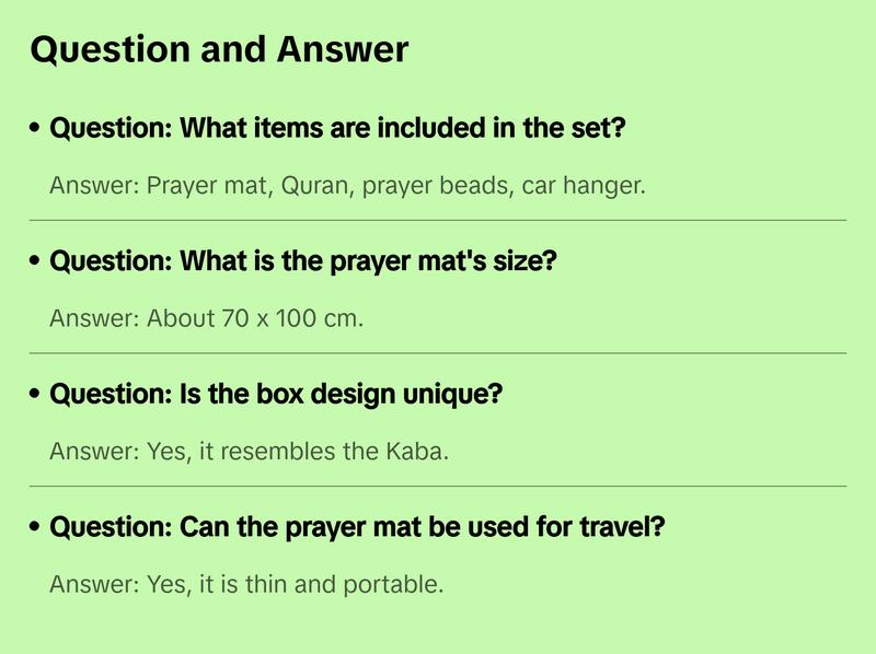 Kaba Gift Box Set - With Prayer Mat, Quran, Prayer Beads, & Car Hanger - Blue