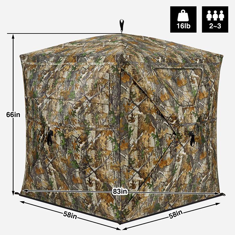 【 Magnetic Door】Tidewe See Through Ground Blind with Magnetic Door Camouflage Fabric 270° Invisible Design with Silent Magnetic Door & Sliding Windows for Deer Hunting 2-3 Person Portable Tent with Large Windows and Tough Metal Hub 【 Magnetic Door】Tidewe See Through Ground Blind with Magnetic Door Camouflage Fabric 270° Invisible Design with Silent Magnetic Door & Sliding Windows for Deer Hunting 2-3 Person Portable Tent with Large Windows and Tough Metal Hub