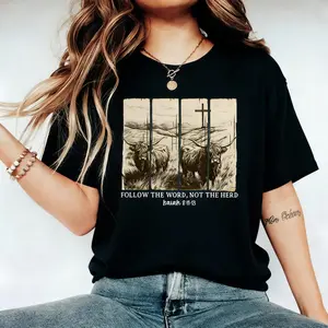 Follow The Word Not The Herd Inspirational Unisex Christian Tee Featuring Isaiah 81113 Religious Bible Verse Gift For Women