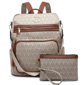 MKP COLLECTION Women Fashion Backpack Purse Convertible Large Ladies Rucksack Travel Shoulder Bags Handbag Set 2pcs w/Tassel  backpack