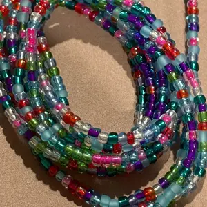 Mixed color Handmade west African waist beads Daily Wear String Length 70 Inches Bead Length 60 Inches