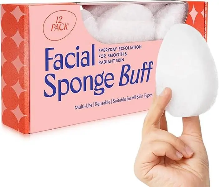 Facial Sponge Buff 12-Pack — Daily Cleansing & Exfoliating Pads Facial Sponge Buff 12-Pack — Daily Cleansing & Exfoliating Pads