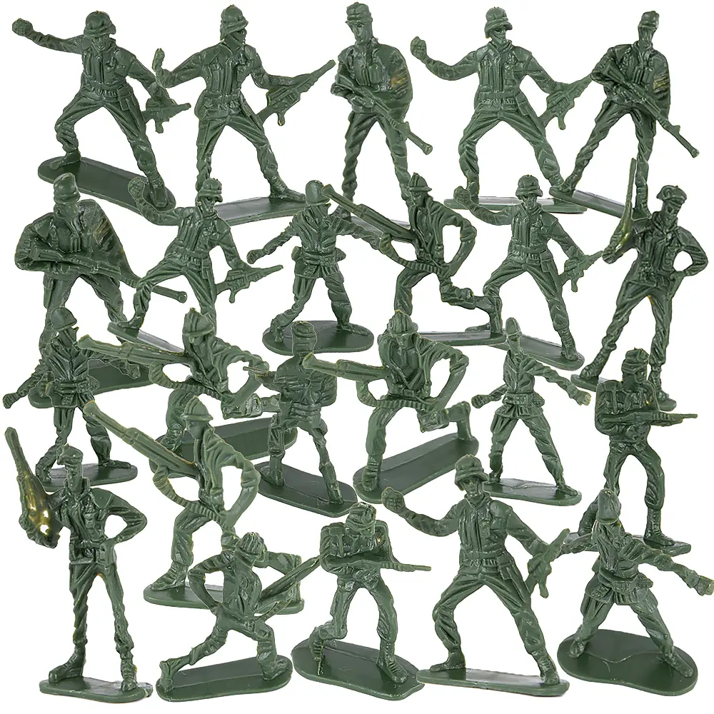 ARTCREATIVITY Little Green Army Men Toy Soldiers - 144-Piece Bulk Plastic Military Figurines Collectibles Playset, Assorted Pose Action Figures, Boy Kid Toys for Gifts & Party Favors