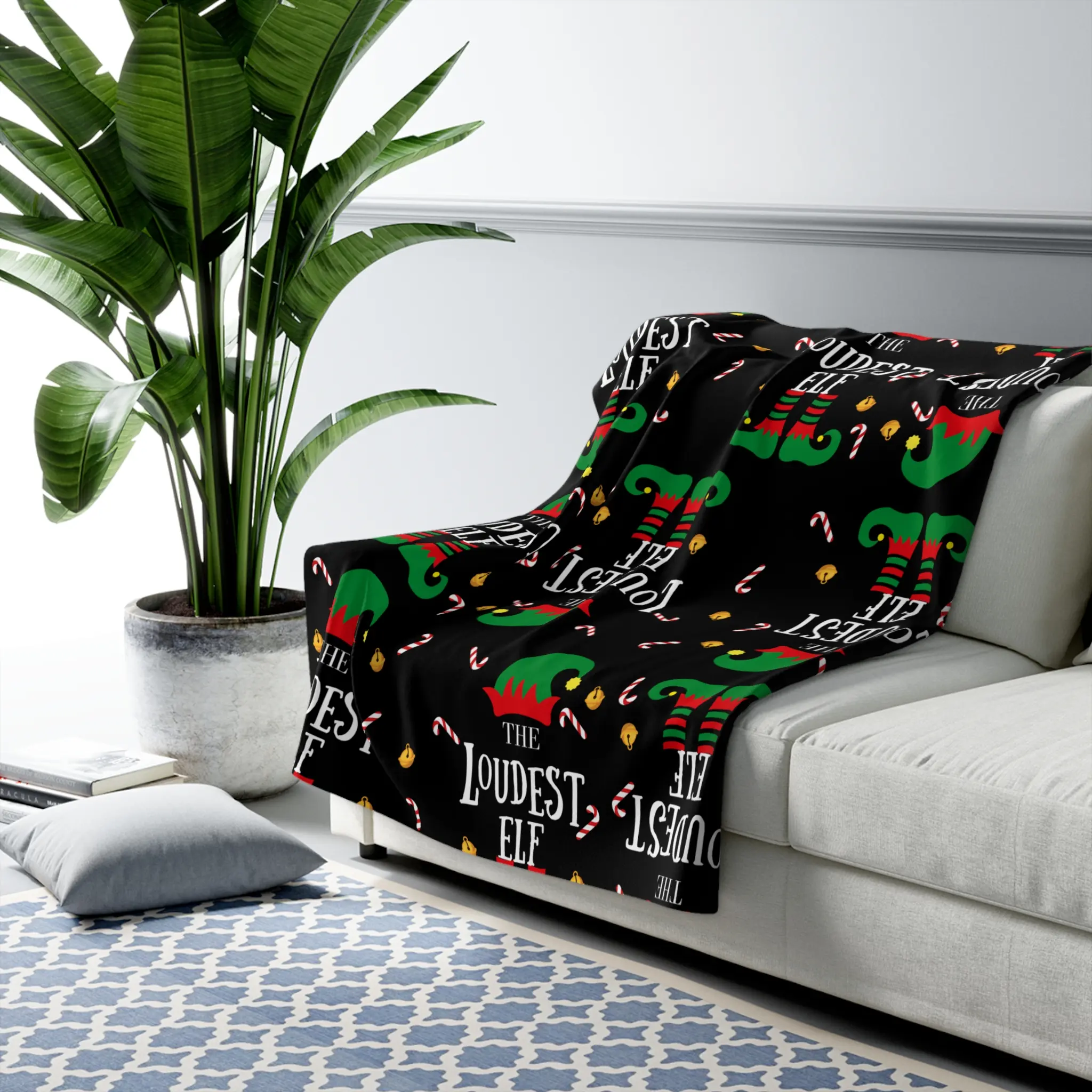 The Loudest Elf,  Holiday Fleece Blanket, Matching PJs, Cozy Blanket, Christmas Blanket, Winter Home Decor, Festive