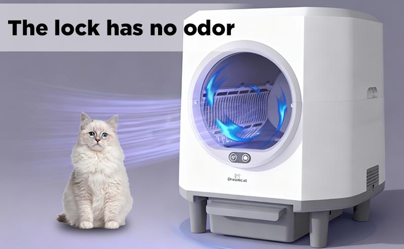 9Dreamcat Smart Cat Litter Box, Hands-Free Self-Cleaning, Large-Capacity, Odor-Free, APP Control, Multi-Cat Home, Modern Design, Includes Floating Brush & Aroma Box