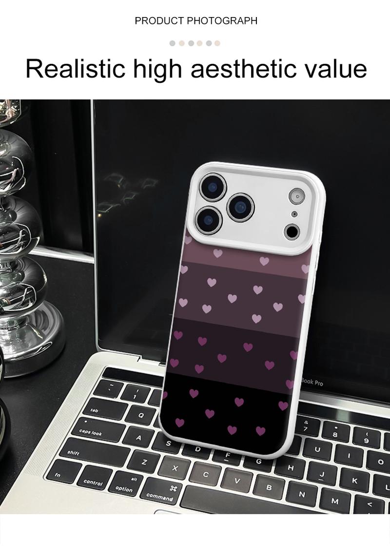 Cute Minimalist Gradient Heart Phone Case for iPhone 17 Pro Max 16 Pro Max 15 Pro 14 13 12 11 Series