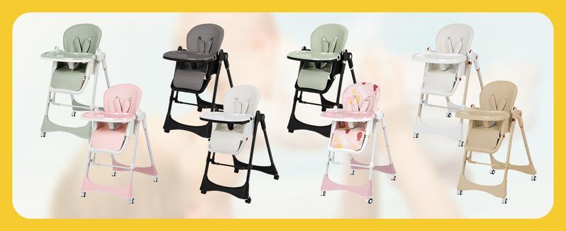 High Chair & Cradle For Children's,Multifunctional 8-in-1 Adjustable High Chair with Removable 3-Position Adjustable Tray, stain resistant Stability Structure & 3-Point Safety Harness,Dining Room Furniture