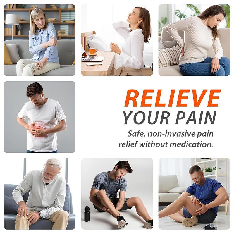 TENS EMS Muscle Stimulator – 10 Modes, Dual Channel, 30 Intensity Levels, Compact & Rechargeable, For Back, Neck & Shoulder, 4 Electrode Pads