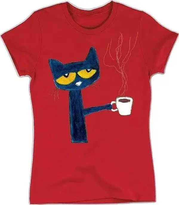 Cute Peter the Cat Baby Tee, Pattern Printed Baby Tee, Street Fashion Gothic Cotton Round Neck Casual Top, Couple Baby Tee, 2000s Fashion, OOTD, Gift For Her.