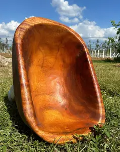 20" YELLOW POINCIANA Hand Carved Artisan Bowl