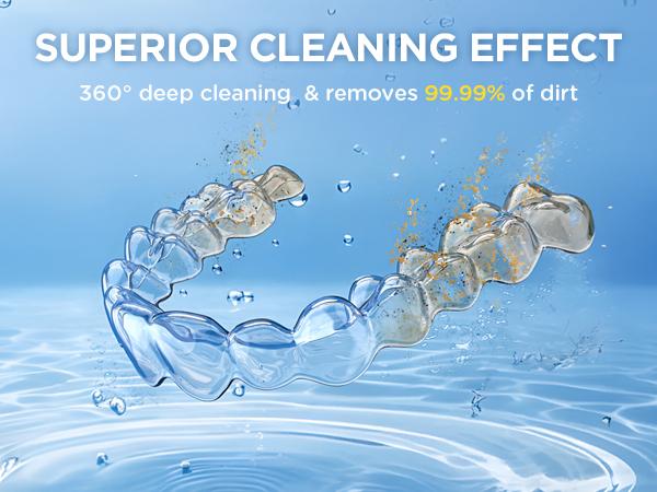 Dental Ultrasonic Retainer Cleaner Machine: 45kHz Dental Cleaning Pod with Digital Timer & 200ML, Deep Cleaning for Dentures, Aligners, Braces, Mouth Guards, Night Guards, Toothbrush Heads & Jewelry