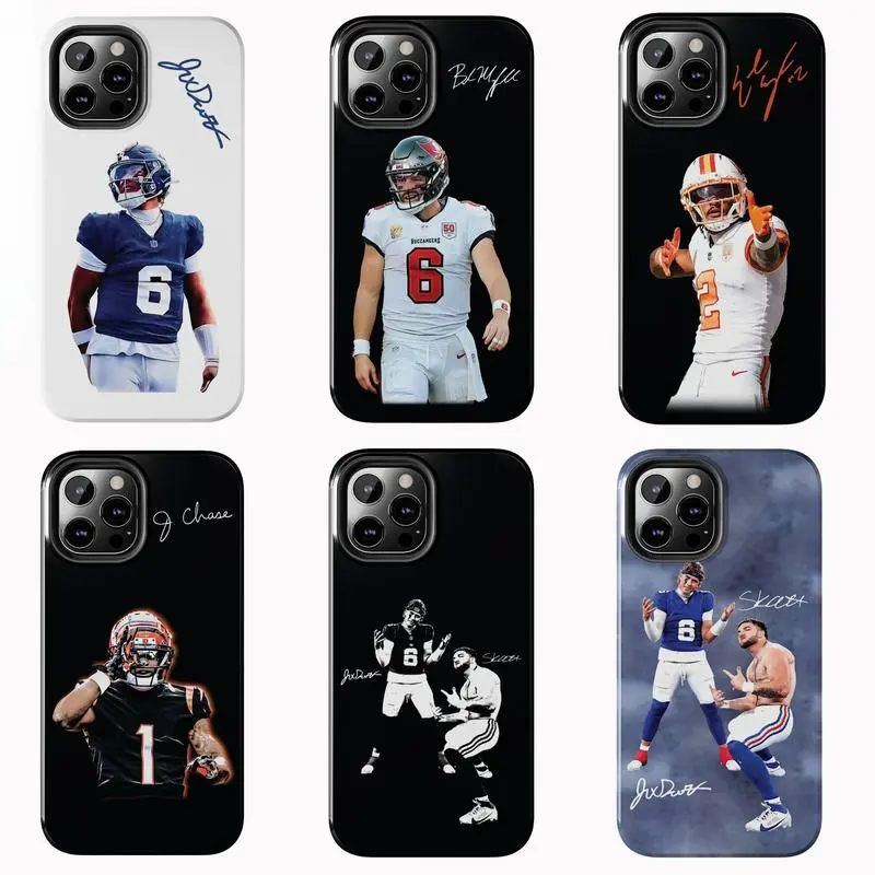 Jaxson Skattebo Football Shockproof Phone Case - Polycarbonate Hybrid Shell, Glossy Finish, Wireless Charging Compatible for iPhone 11,12,13,14,15,16,17 & Samsung Galaxy S23-Ultra+,S24,S25,S26 Ultra Mobile Accessory, Iphone 17