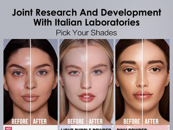 CARSLAN Black Magnet Pressed Setting Powder, 24H Longlasting Oil Control Translucent Powder, Poreless, Waterproof, Lightweight, No Caking, Talc Free