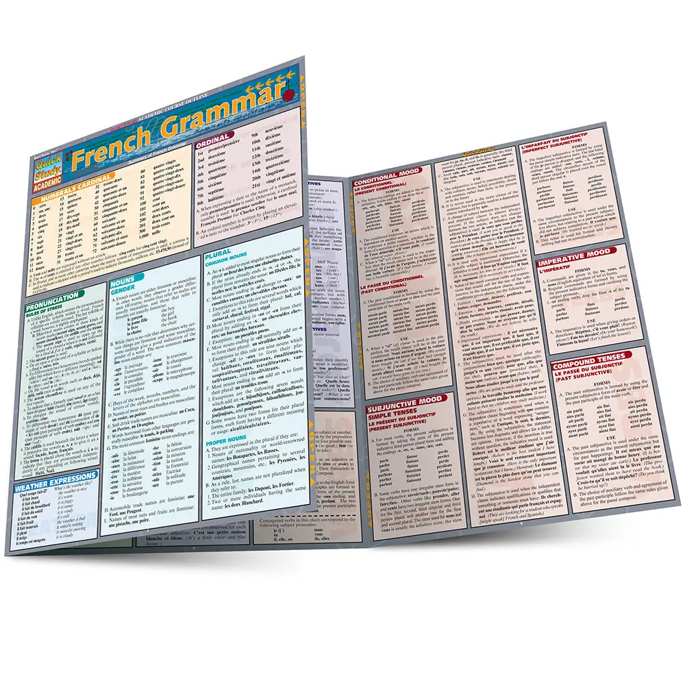 QuickStudy | French Grammar Laminated Study Guide - TikTok Shop