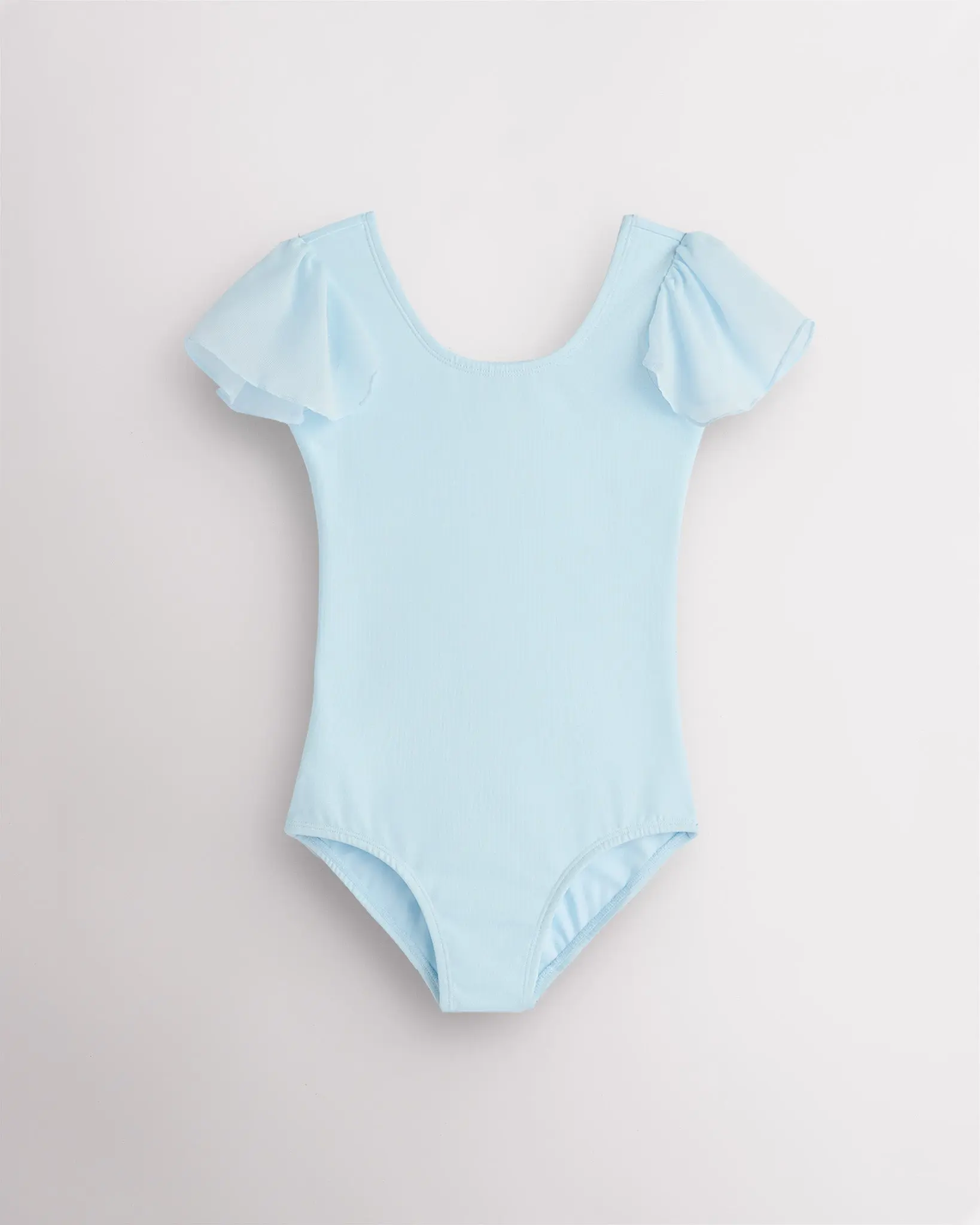 Girls Flutter Sleeve Cotton Dance Leotard