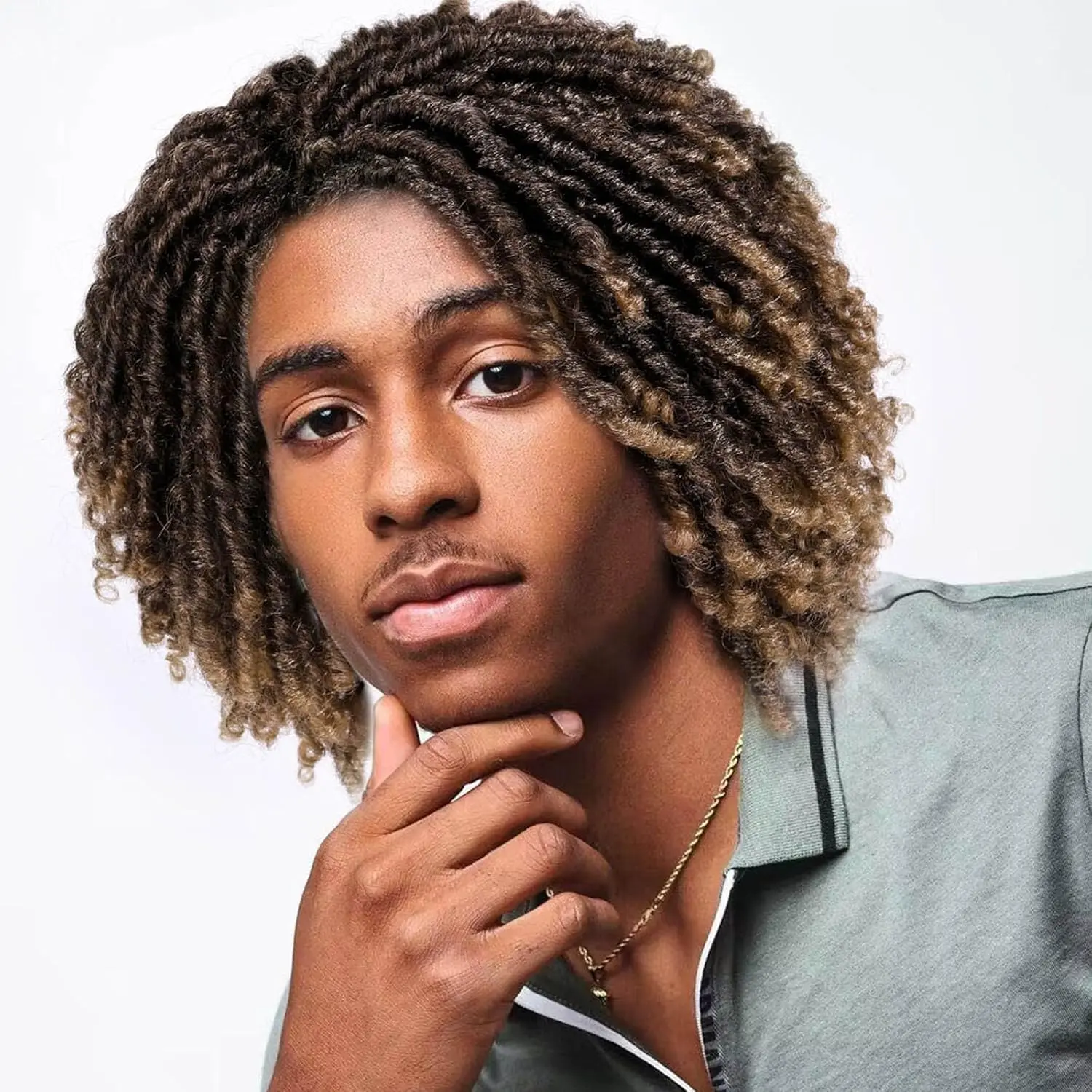 Men Wig Dreadlock Wig Synthetic Afro Twist Braided Wig Breathable Faux Locs Wig Daily And Party