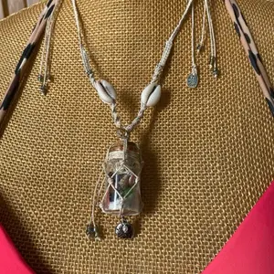Tiny Beach Jar Necklace / Rear View Mirror Hanger