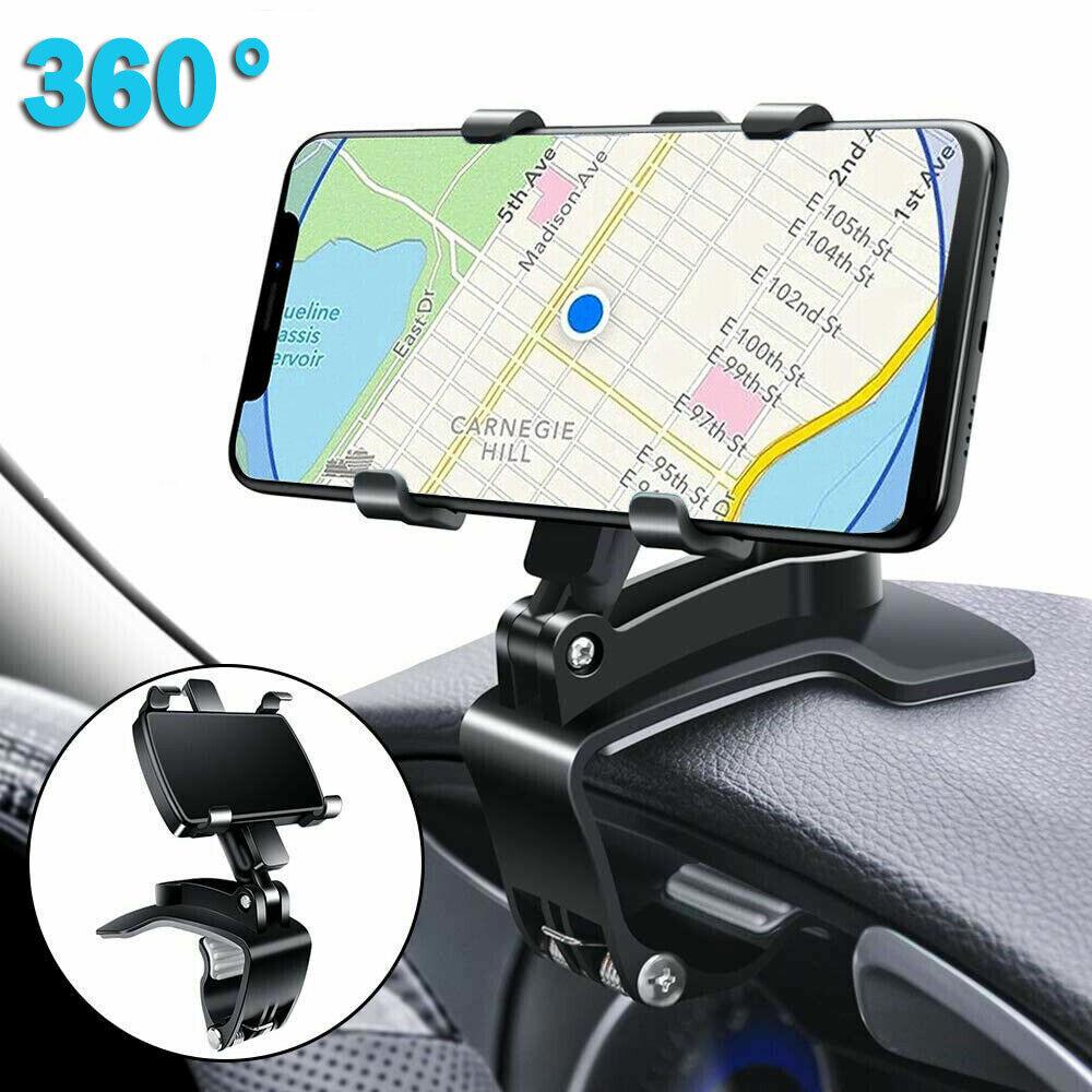 Universal Car Phone Holder Mount, 360 Degrees Rotation Dashboard Phone Holder, Car Phone Mount for iPhone Samsung Google Nokia 4 to 7" Smartphones