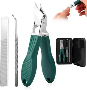 Eagle Beak Beveled Nails Clippers, 3-Piece Sets of Wide Jaw Opening Anti-Splash Slanted Nail Clipper, Oblique Ingrown Toenails Clipper, for Thick Nails and Ingrown Care