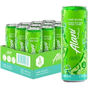 Alani Nu Lime Slush Energy Drink 12 Pack Zero Sugar 12oz Cans with 200mg Caffeine for Pre-Workout & Daily Energy Support - Sport, Beverage