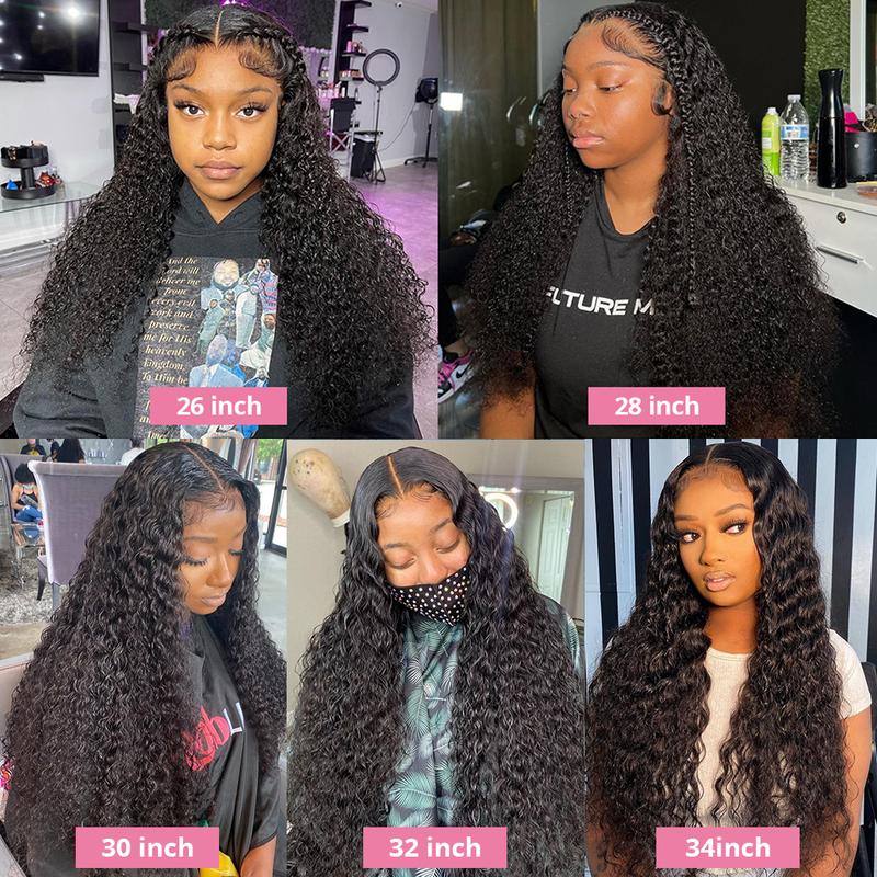 Bling Hair 180% Density Deep Wave 13x6 HD Lace Frontal Wig 30 32 Inch Transparent 13x4 Deep Wave Lace Frontal Human Hair Wigs For Women Preplucked Hair