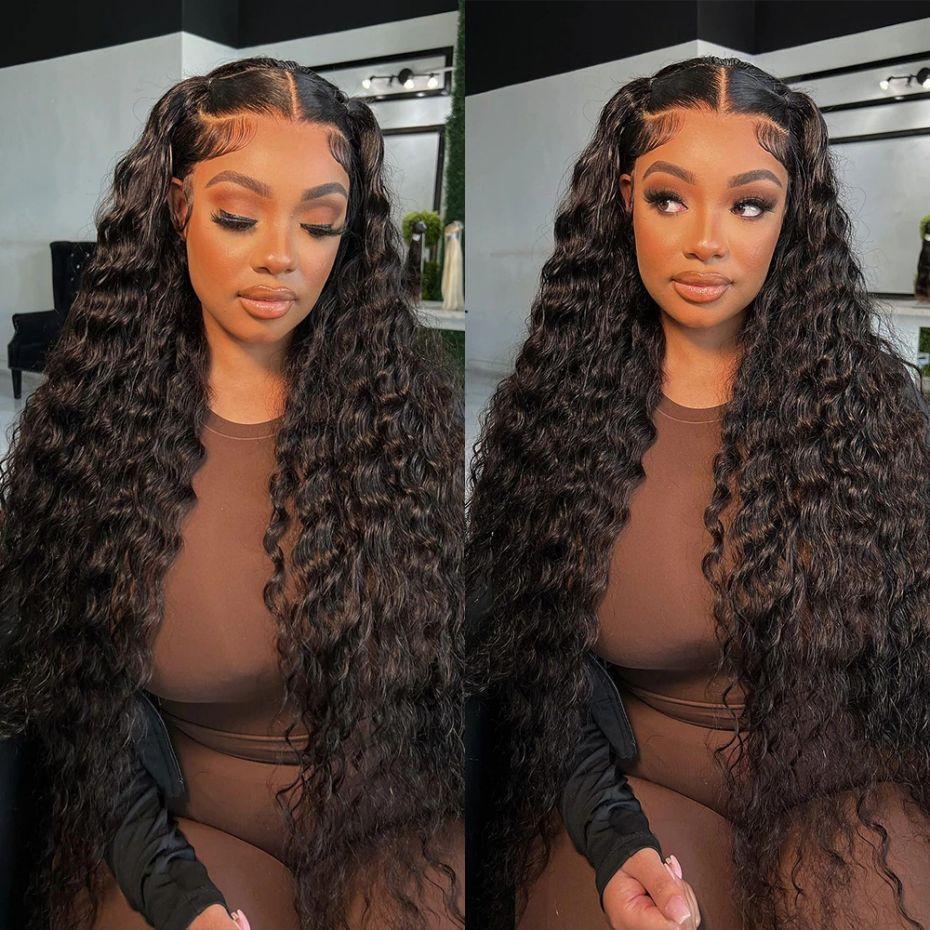 Bling Hair 36inch 38inch Deep Wave 13x6 Lace Frontal Wig Deep Curly Human Hair Wigs For Women Brazilian 13x4 Water Wave Lace Front Wig Pre Plucked Brazilian 13x4 Water Wave Lace Front Wig Pre Plucked