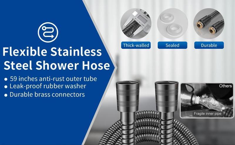 High Pressure 5-in-1 Shower Head Set with Filter & Silicone Scrubber - 3 Spray Modes, Pause Button, Chlorine Removal for Hard Water & Skin Care, Water Saving & Easy Install