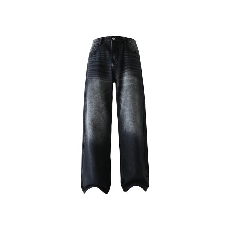 Clean Gent Unisex wide-leg jeans, loose fit, mid-waist design, regular length, comfortable wear in all seasons, casual wear, loose fit jeans, comfortable jeans