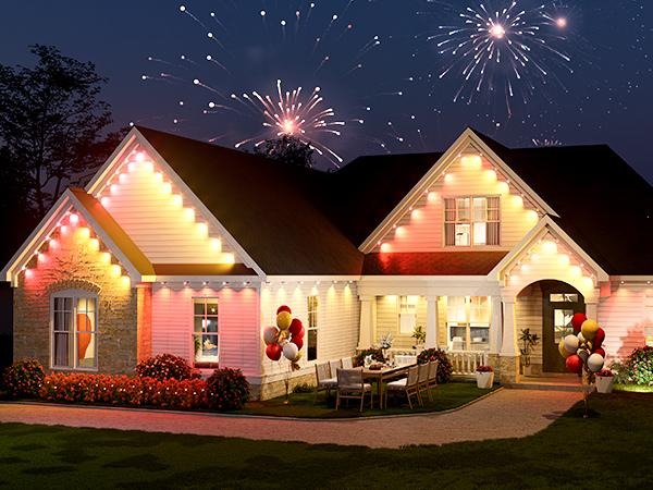 [Daily & Security Lighting] Linkind Smart Permanent Outdoor Lights 100ft RGBTW Christmas Lights 85 Scenes Modes IP67 Waterproof Alexa & Google Assistant Compatible for Daily Holiday Decorations