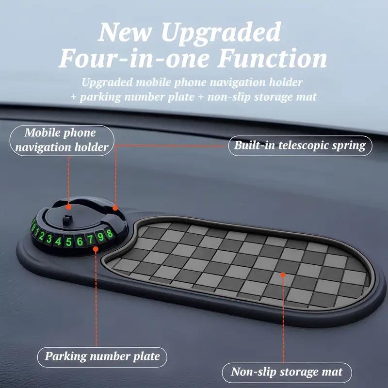 Anti-skid mat for cars, mobile phone car holder, decorative pad for car dashboard, mobile phone rotating stand, high-temperature durable high-end square creative interior accessories, car storage pad, multi-functional accessories