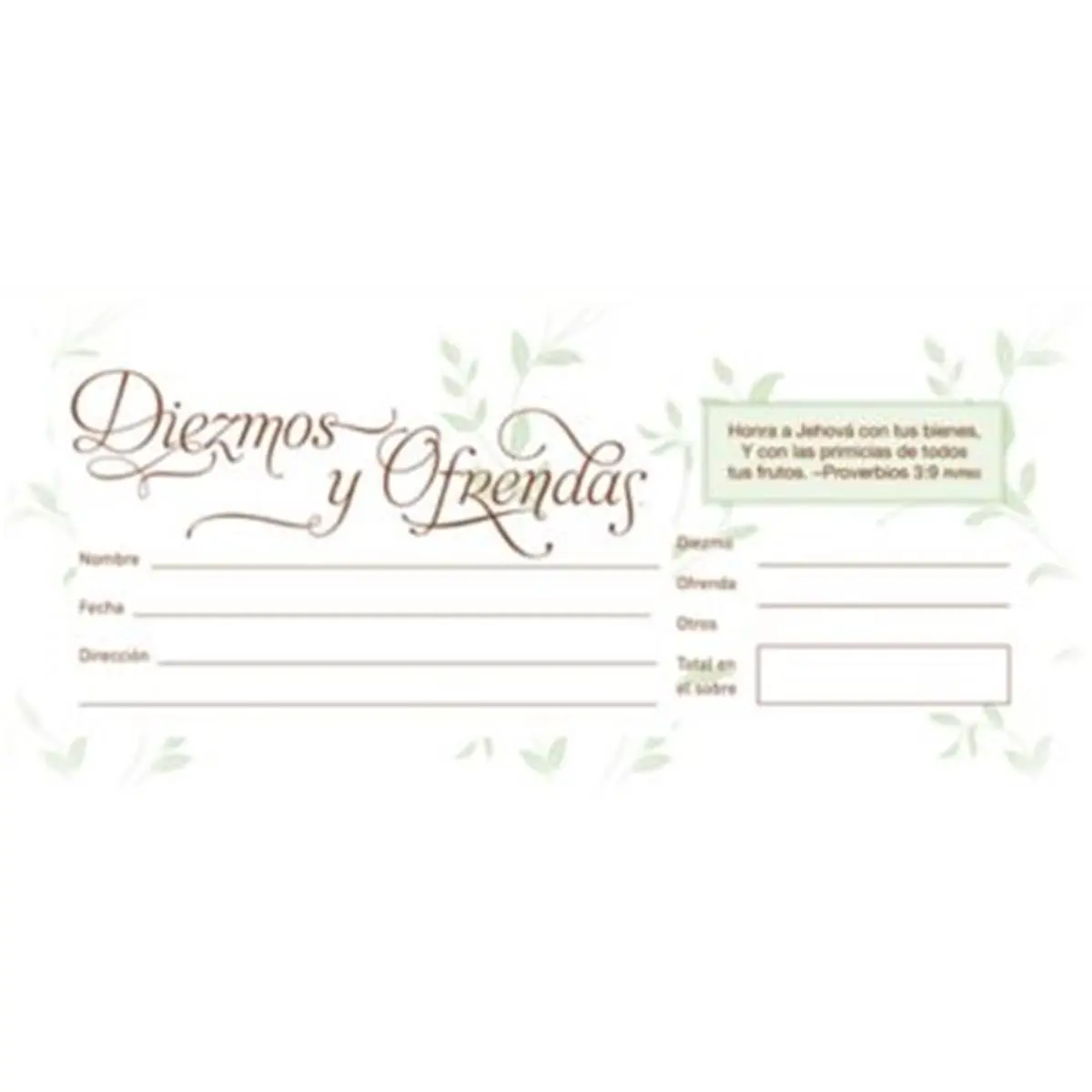 212 MAIN 6 1/4" x 3 1/8" Paper Envelopes - Office Stationery Supplies, Name Fields, Scripture Print, Tithe Record for Individual Weekly Giving (Pack of 100)