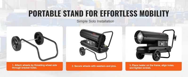 VEVOR Kerosene Forced Air Heater, 70000 BTU Portable Torpedo Diesel Space Heater with Thermostat, 5 Gallon Tank Energy-Efficient heavy-duty Heater, for Indoor Outdoor Use Workshop Industry