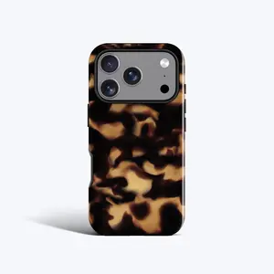 Dark Tortoise Shell Tough Phone Case For iPhone 17, 16e, 15 Plus, 14 Pro Max, 13, 12 Mini, 11