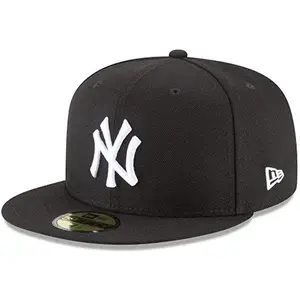 New Era New York Yankees Basic 59Fifty Fitted Cap Hat Black/White 11591127 (Size 7 1/4)