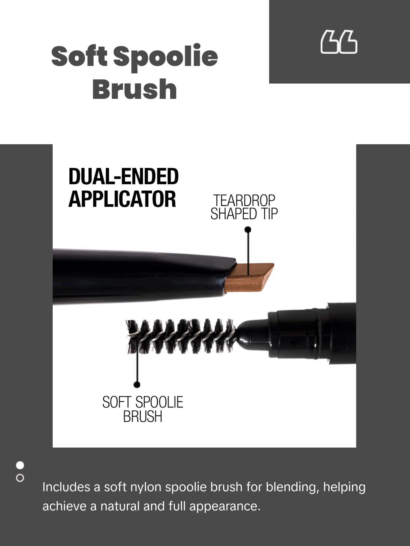 Palladio Brow Definer Retractable Pencil, Triangular Tip Fills Brows for a Natural Look, Tame and Shape Eyebrows with Spoolie Brush, Eyebrow Shaper, Buildable Light to Dark Colors