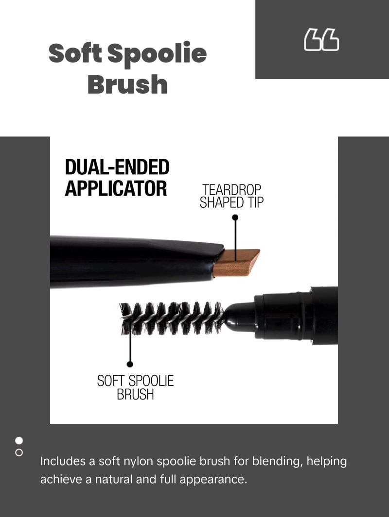 Palladio Brow Definer Retractable Pencil, Triangular Tip Fills Brows for a Natural Look, Tame and Shape Eyebrows with Spoolie Brush, Eyebrow Shaper, Buildable Light to Dark Colors
